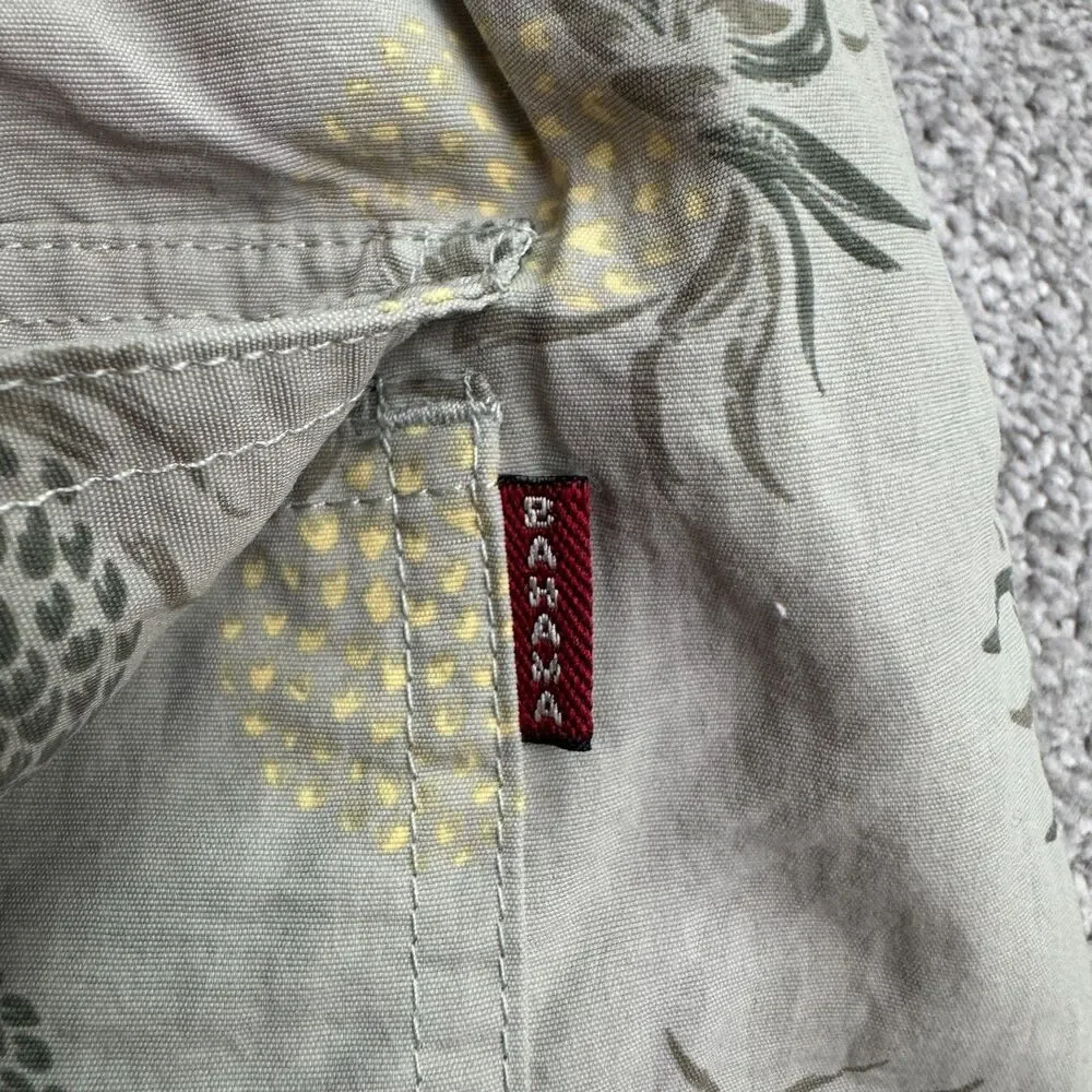 Tommy Bahama Vintage Y2K Board Shorts Swim Trunks Mens Medium Gray Pineapple